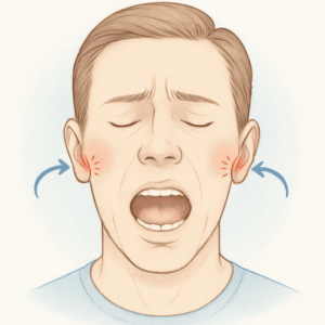 顎関節症による口の開けづらさと顎の痛み