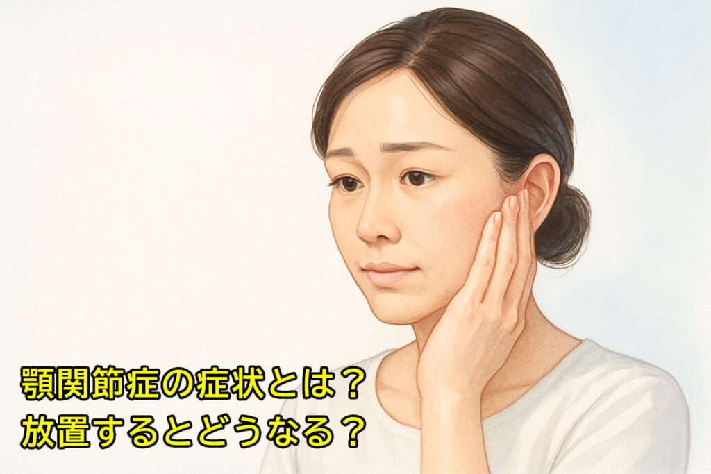 顎関節症の症状で顎に違和感を感じる女性